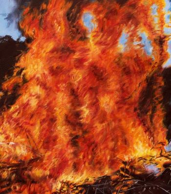 Painting by Jennifer Walton. Forest Fires.