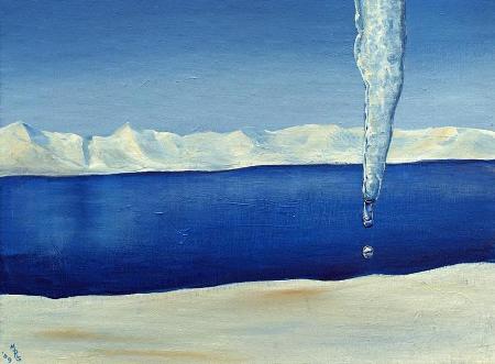 Melting Icicle. Painting by Martin Girolami.