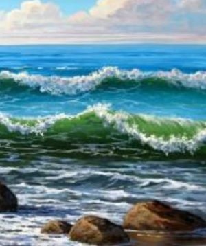 Original seascape and marine painting by Varvara Harmon.