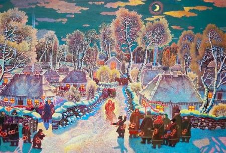 Різдво на Поділлі. Картина художника Віктора Наконечного.