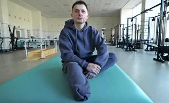 Illya Pylypenko was badly wounded when his tank rolled over a mine in southern Ukraine — BBC News.