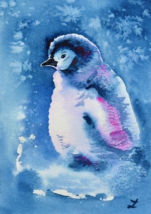 Penguin Chick by Zaira Dzhaubaeva.