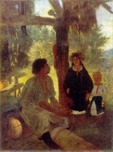 Тарас Шевченко. На пасіці, фрагмент. Олія. 1843