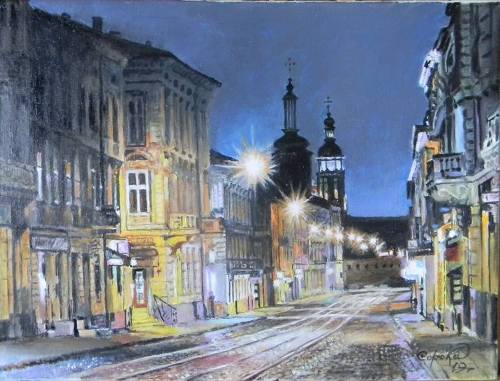Evening Lviv. Painting by Victor Soroka