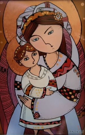 Богородиця з дитям. Картина Наталі Курій-Максимів.