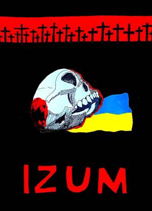Painting by Anton Logov. Izyum. russian genocide in Ukraine 2022.