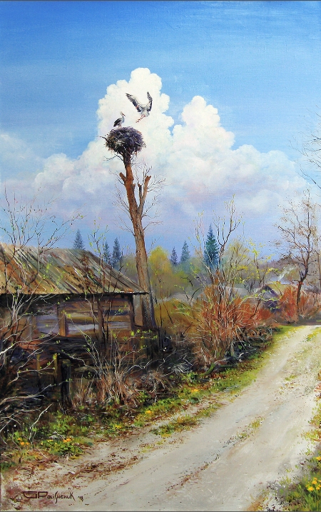 Григорій Поліщук. Весна іде. Полотно, олія, 40×60 см, 2018 р.