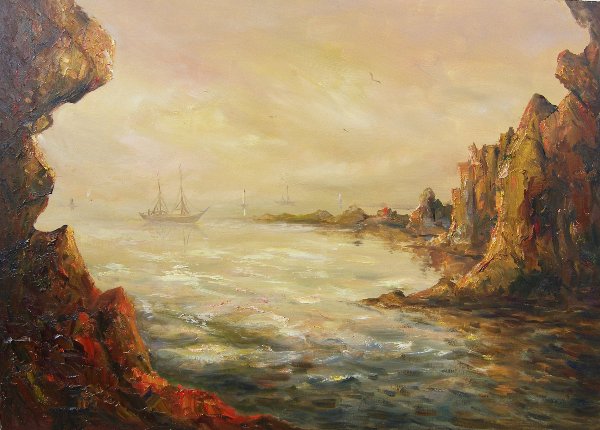 Костянтин Степанюк, відомий художник-пейзажист з Рівного. Онлайн-галерея. Море і скелі (3). Полотно, олія, розм. 60х50 см, 2010 р. 