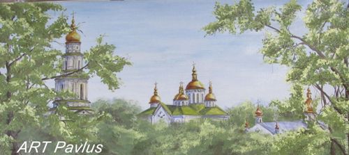 Хрестовоздвиженський монастир. Полтава.  Картина Юлії Павлусь.