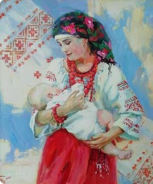 Mother's Lullaby. Painting by Maria Polyakova.