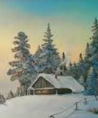 Будиночок у зимовому лісі (фрагмент). Художниця Надія Борисенко.