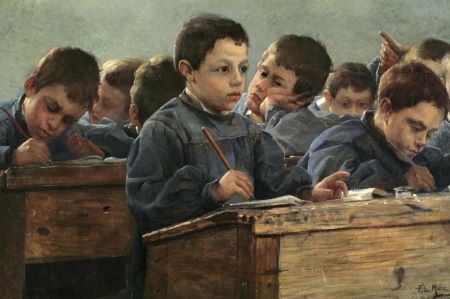 Paul Louis Martin des Amoignes (1858–1925). In the Classroom (1886) - oil on canvas. Paul Louis Martin des Amoignes (1858–1925). In the Classroom (1886) - oil on canvas.