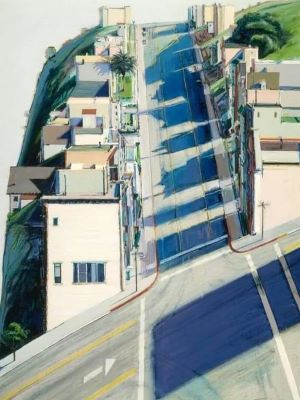 Ripley Ridge, 1977. Painting by Wayne Thiebaud (American, 1920-2021). Ripley Ridge, 1977. Painting by Wayne Thiebaud (American, 1920-2021).