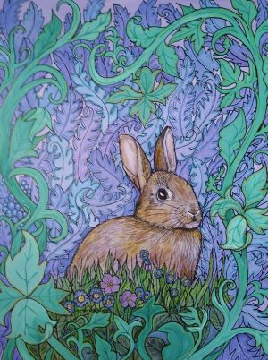 Painting by Sally Ann Brackett. Hare.