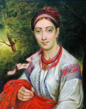 Дівчина-українка в пейзажі. 1820-ті роки. Картина Василя Тропініна.