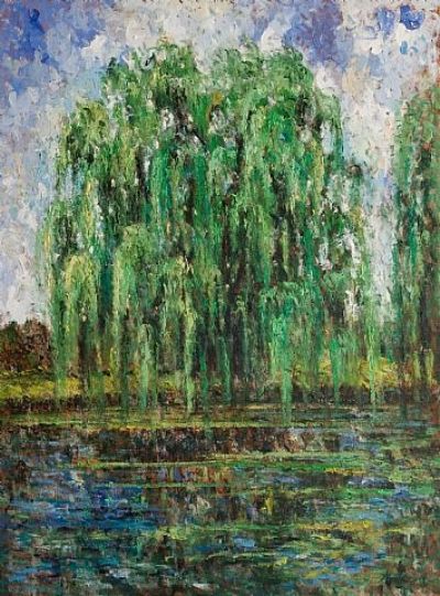 Weeping Willow, painting by Samir Sammoun.