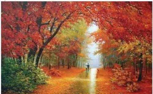 Анатолій Мойсієнко. Жовтень жовті жолуді. Вірш про осінь. Багряна осінь. Картина Олега Щербакова.
