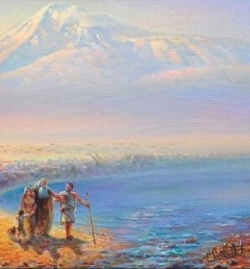 Зішестя Ноя з Арарату. Картина Івана Айвазовського (фрагмент)