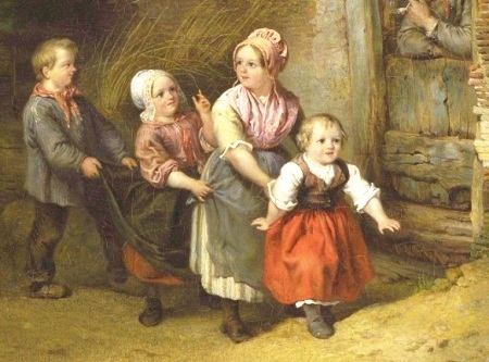 Фердинанд де Бракелер (1792-1883). Бельгія. Ігри дітей перед будинком.