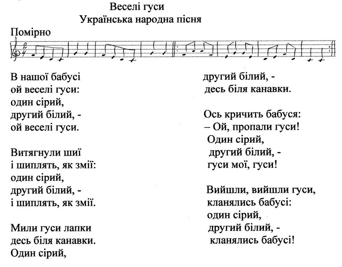 Веселі гуси - українська народна пісня