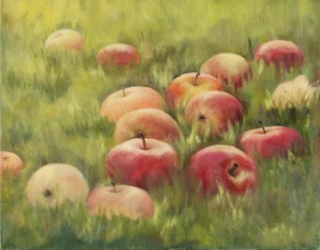Яблука у саду. Картина Анни Буркіної.