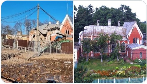 Chernihiv Regional Library for Youth before and after the russian bombing. 
