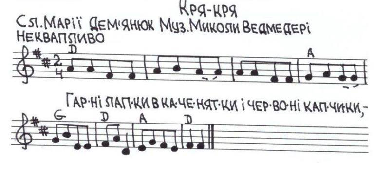 Дитячі пісні на слова Марії Дем'янюк (музика - Миколи Ведмедері).