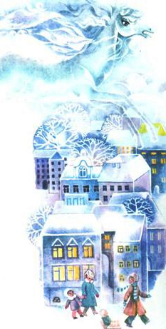 Марія Хоросницька, Рідне місто пізнаю, ілюстрована збірка дитячих віршів, художник Катерина Суєвалова. Вірш Зима