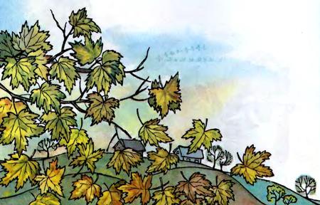 Вірші про осінь. Малюнок Леоніда Кацнельсона
