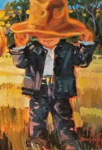 Dads Boots. Painting by Corinne Hartley (fragment)
