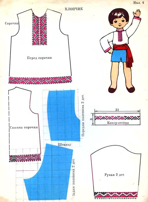 Український костюм для дівчинки та хлопчика (викрійка, технологія пошиття)
