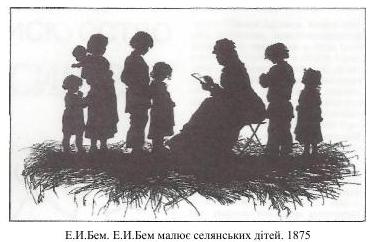 Е.И.Бем. Е.И.Бем малює селянських дітей. 1875