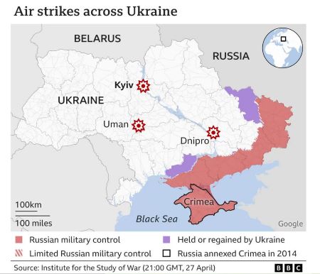 Ukraine war. At least 25 dead in Russian missile attacks. Map. Ukraine. Uman.