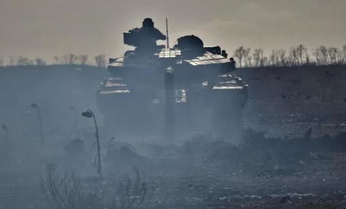 On this photo: 2023 Ukrainian offensive. Borrowing U.S. Tactics, Ukraine's Marines Thunder Thru Russian Lines. A 35th Marine Brigade tank (forbes.com).