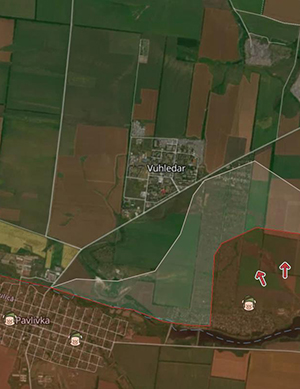 War in Ukraine. Vuhledar on the map (deepstatemap.live).